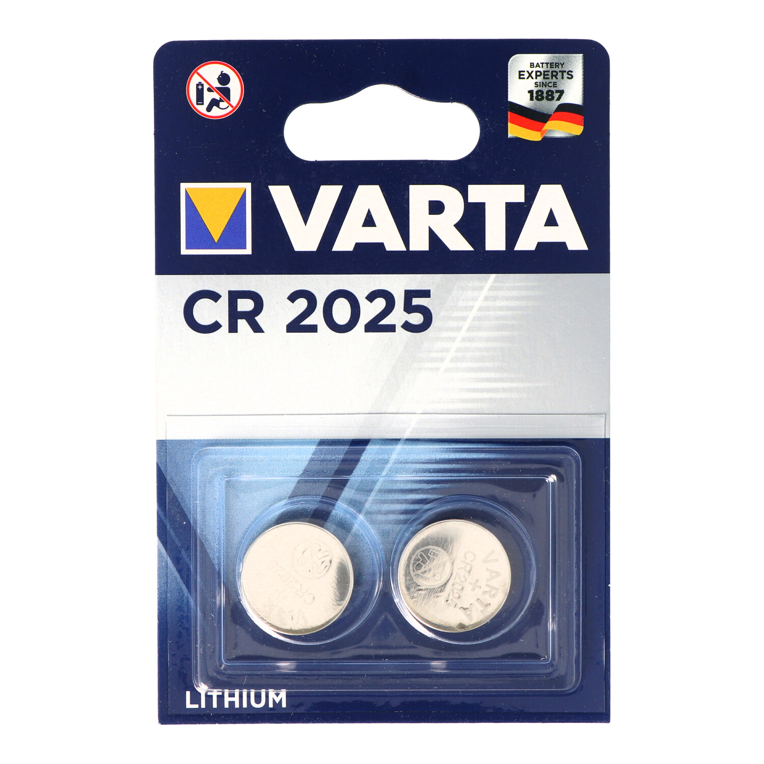 2 x Varta CR 2025 3V Lithium Batterie Knopfzelle 157mAh im 2er Blister 