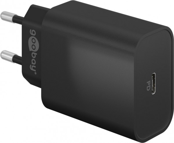 Goobay USB-C™ PD Schnellladegerät (45 W) schwarz - Ladeadapter mit 1x USB-C™-Anschluss (Power Delivery)
