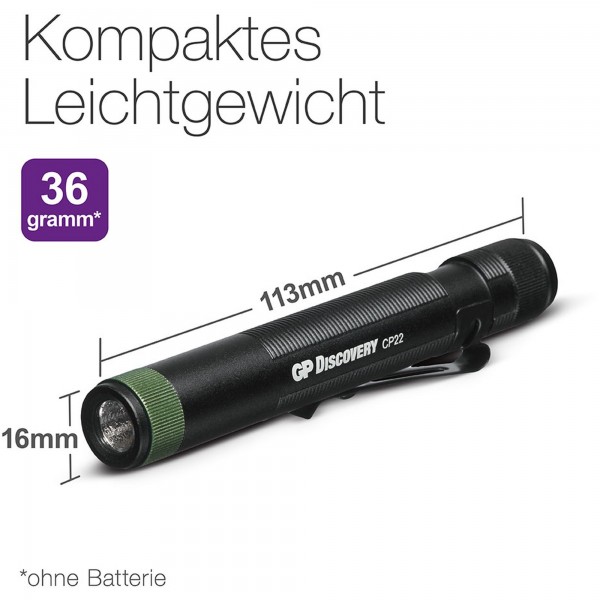 Taschenlampe CP22 365nm inkl. 1x AAA 1,5V Batterie